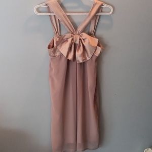 Esley bow dusty mauve slip dress